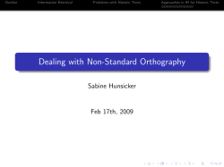 Dealing with Non-Standard Orthography
