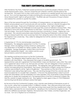 The First Continental Congress