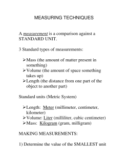 Measuring techniques lecture