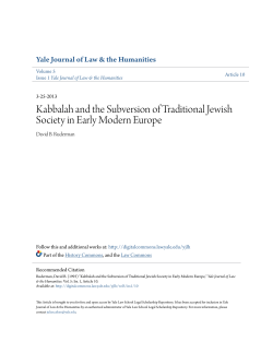 Kabbalah and the Subversion of Traditional Jewish Society in Early