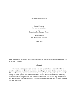 Discourses on the Seasons Sarah Michaels The