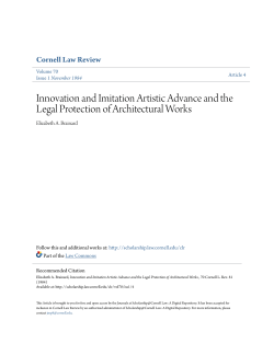 Innovation and Imitation Artistic Advance and the Legal Protection of