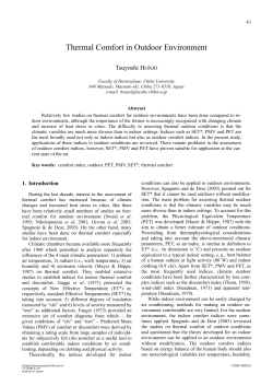 Thermal Comfort in Outdoor Environment