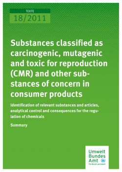 Substances classified as carcinogenic, mutagenic