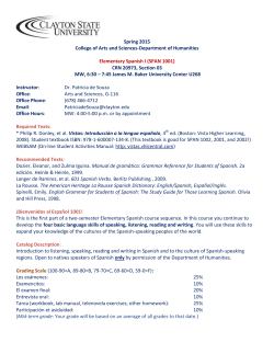 SPAN 1001 - Clayton State University