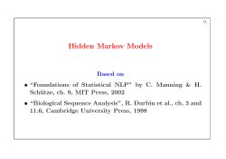 Hidden Markov Models