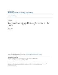 Sounds of Sovereignty: Defining Federalism in the 1990s