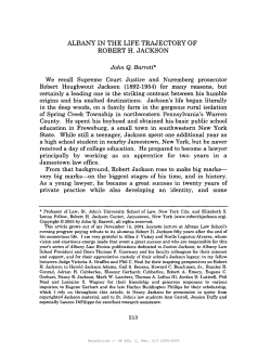 ALBANY IN THE LIFE TRAJECTORY OF ROBERT H. JACKSON