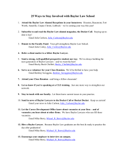 25 Ways to Stay Involved with Baylor Law School