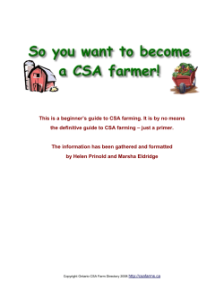 So you want to become a CSA farmer