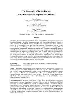 The Geography of Equity Listing: Why Do European Companies List