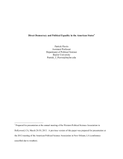 Direct Democracy and Political Equality in the American States