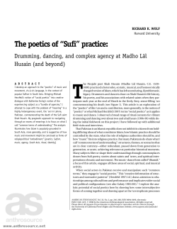 The poetics of Sufi practice: Drumming, dancing