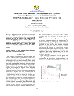 State Of Art Review - Base Isolation Systems For Structures