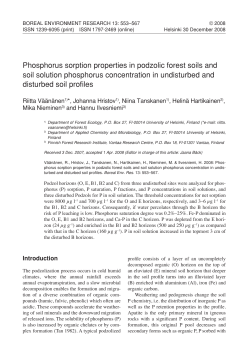 Phosphorus sorption properties in podzolic forest soils and soil