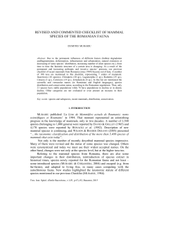 revised and commented checklist of mammal species