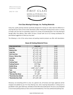 First Class Packing Materials - First Class Moving and Storage