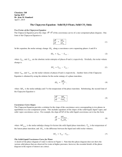 The Clapeyron Equation: Solid H2O Floats