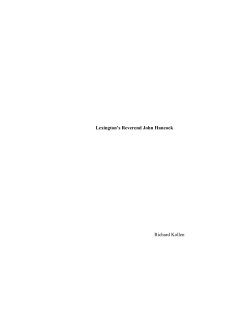 Lexington`s Reverend John Hancock