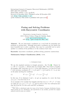 Francisco Javier Garc&iacute;a Capit&aacute;n, Posing and Solving Problems with
