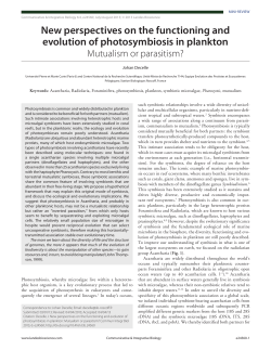 New perspectives on the functioning and evolution of