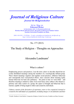Approach to the study of religions - Goethe