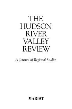 The hudson RIVeR Valley ReVIew - The Hudson River Valley Institute