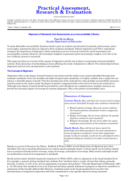 Alignment of Standards And Assessments