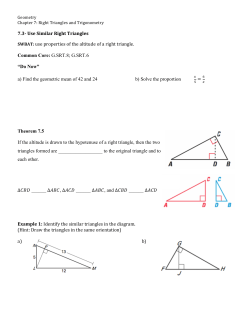 7.3 Use Similar Right Triangles