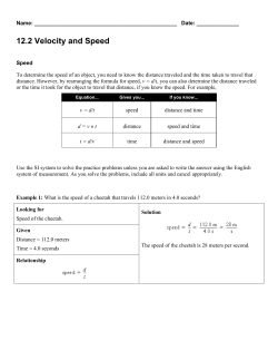 12.2 Velocity and Speed