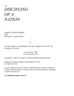 discipling of a nation - World Evangelical Alliance