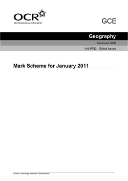 Geography Mark Scheme for January 2011