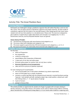 Activity Title: The Great Plankton Race