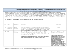 Summary of Comments on Consultation Paper 75 - CEIOPS-CP