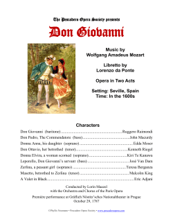 Don Giovanni - Pescadero Opera Society