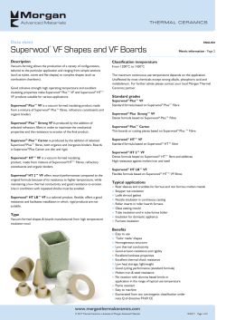Superwool VF SHAPES Product Data Sheet