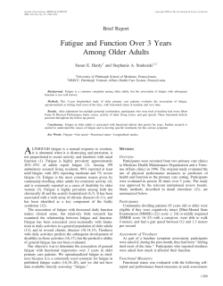 Fatigue and Function Over 3 Years Among Older Adults