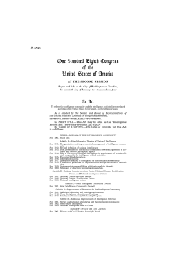 Intelligence Reform and Terrorism Prevention Act