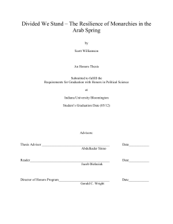 Divided We Stand &ndash; The Resilience of Monarchies in the Arab Spring