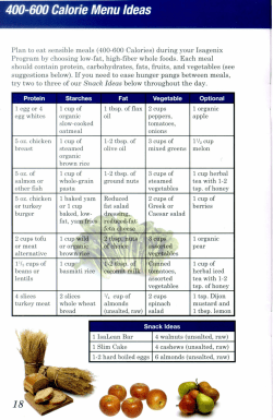 Plan to eat sensible meals (400-600 Calories)