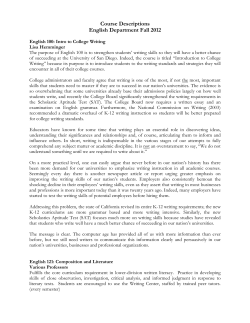 2012 Fall - University of San Diego