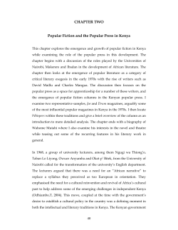 CHAPTER TWO Popular Fiction and the Popular Press in Kenya