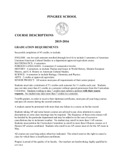 PINGREE SCHOOL COURSE DESCRIPTIONS 2015-2016