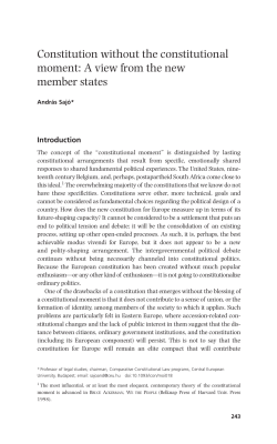Constitution without the constitutional moment: A