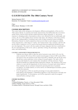 G-LSUD3 EnLit330: The 18th Century Novel