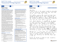 Feral Cats Transactional Writing: Argument Transactional Writing