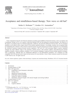 Acceptance and mindfulness-based therapy: New wave or old hat?