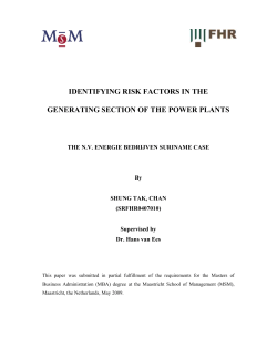 identifying risk factors in the generating section of the power plants