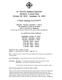 eucharist i lesson plans oct 20th - nov 16th