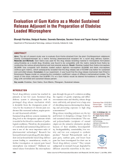 Evaluation of Gum Katira as a Model Sustained Release Adjuvant in